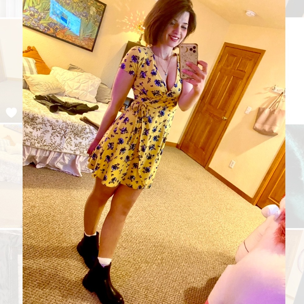 V-Neck Mini Wrap Dress